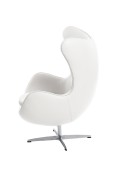 Fotel Jajo biała skóra 01 Premium - d2design